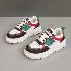 Damen sportliche Sneakers mit dämpfender Sohle und modischem Design in Beige