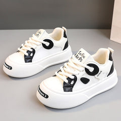 Damen Sportliche Plateau Sneakers mit atmungsaktivem Mesh-Obermaterial und dämpfender Sohle in Schwarz