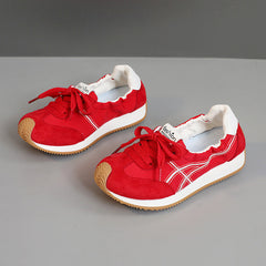 Damen Sportliche Sneaker mit elastischem Einstieg und rutschfester Sohle in Chinesisch Rot