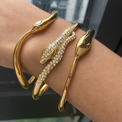 Armgard - Goldene Schlangen-Cuffs
