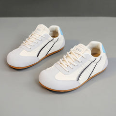 Damen modische Sneakers mit atmungsaktivem Obermaterial und rutschfester Sohle in Beige
