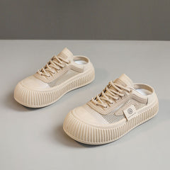 Damen lässige Sneaker mit atmungsaktiver Mesh-Oberfläche und rutschfester Gummisohle in Khaki