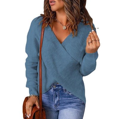 Damen KREUZ STRICKPULLOVER | MODERNER, BEQUEMER STIL