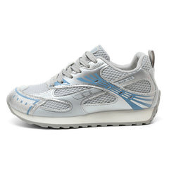 Damen Atmungsaktive Sport-Sneaker mit Flexibilität und Dämpfungstechnologie in Silberblau