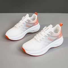 Damen Sportliche und leichte Sneakers mit atmungsaktivem Mesh-Obermaterial in Orange