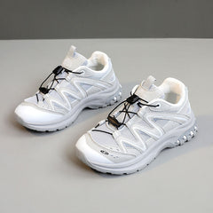 Damen Sportliche Laufschuhe mit elastischen Schnürsystem und atmungsaktiver Mesh-Oberfläche in Grau