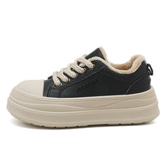 Damen Sneakers mit plüschigem Innenfutter und bequemer Dämpfung in Schwarz