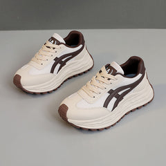 Damen moderne Sneaker mit atmungsaktiver Mesh-Oberfläche und dämpfender Laufsohle in Khaki