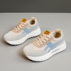 Damen Modische Sneaker mit attraktivem Plateau und atmungsaktivem Obermaterial in Blau