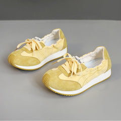 Damen Sportliche Sneaker mit elastischem Einstieg und rutschfester Sohle in Gelb