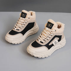 Damen isolierende High-Top Sneakers mit weichem Innenfutter und rutschfester Sohle in Schwarz