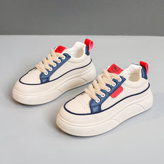 Damen Sportliche Plateau Sneakers mit modischem Design und bequemer Dämpfung in Blau