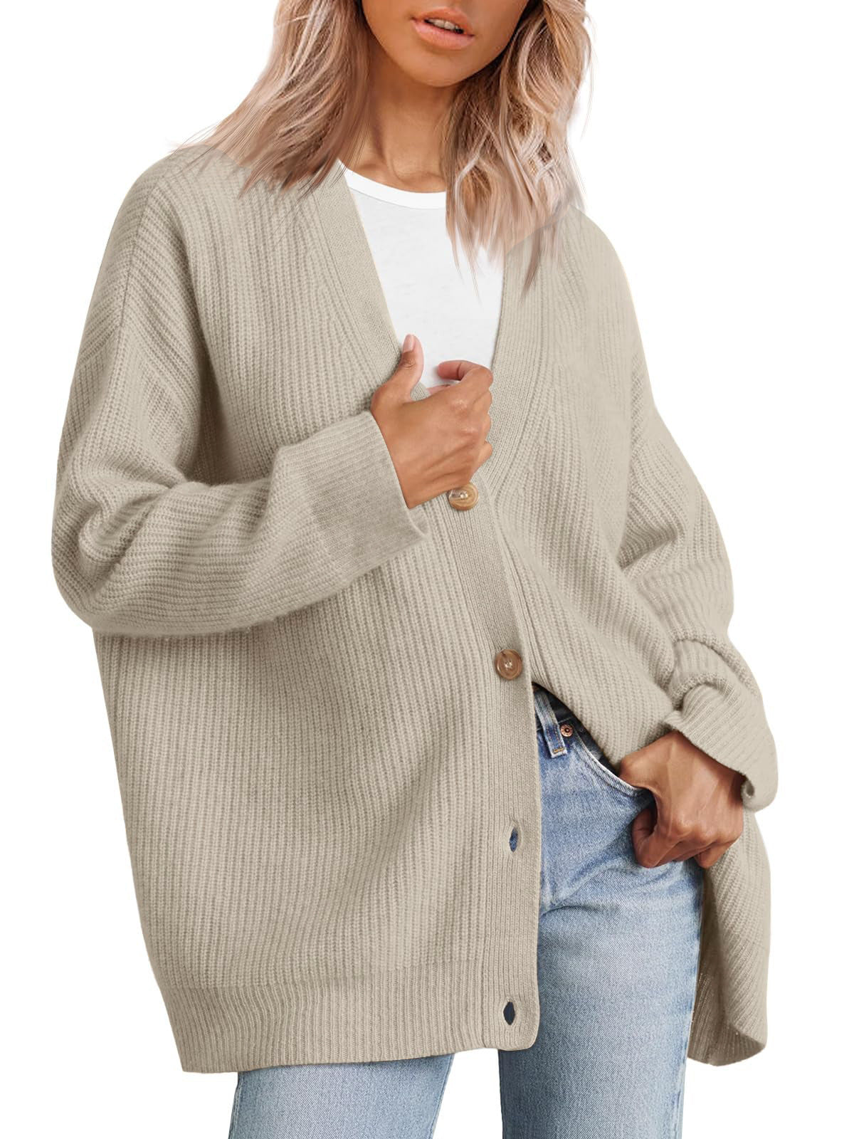 Damen-Strickjacke in Übergrößer | Gestreift