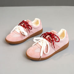 Damen Sportliche Sneaker aus strapazierfähigem Material mit atmungsaktiven Einsätzen in Rosa