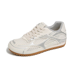Damen Atmungsaktive Freizeitsneaker mit rutschfester Laufsohle und flexiblem Obermaterial in Beige