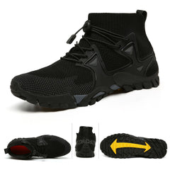 Damen Sportliche Wanderschuhe mit atmungsaktiver Mesh-Oberfläche und stabilisierenden Eigenschaften in Schwarz