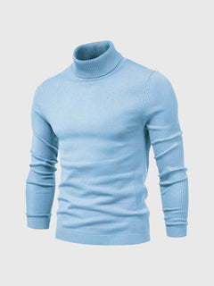 Rollkragen Pullover Herren Baumwolle | Elegant & Bequem in Hellblau