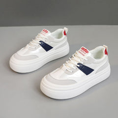 Damen sportliche Plateau-Sneaker mit modischem Design und bequemer Dämpfung in Blau
