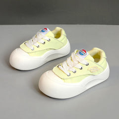 Damen sportive Sneakers mit strapazierfähigem Obermaterial und rutschfester Gummisohle in Hellgelb