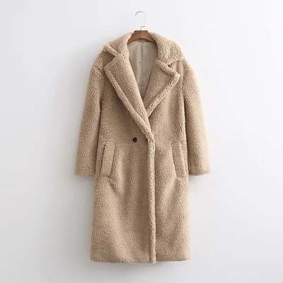 Langer Damen-Teddy-Mantel | Warme
