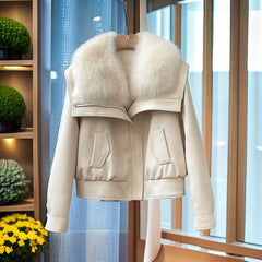 Vienna Fur Trim Jacket in Ivory