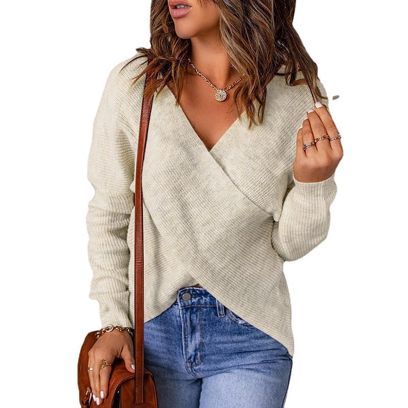 Damen KREUZ STRICKPULLOVER | MODERNER, BEQUEMER STIL
