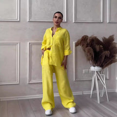 Kelen™ | Urban Stilvolles Hemd und Hosen-Set in Gelb