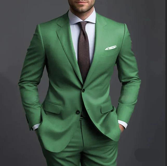 Grüner 2-Teiler Hochzeitsgast Anzug für Herren | Blazer und Hose