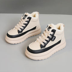 Damen High-Top Sneakers mit kuscheligem Innenfutter und rutschfester Sohle in Schwarz