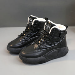 Damen Hohe Winter Sneakers mit warmem Innenfutter und rutschfester Sohle in Schwarz