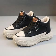 Damen Sportliche High-Top Sneakers mit rutschfester Gummisohle und hohem Tragekomfort in Schwarz