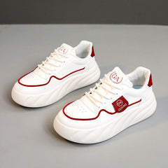 Damen Chunky Sneakers mit atmungsaktivem Obermaterial und komfortabler Dämpfung in Rot