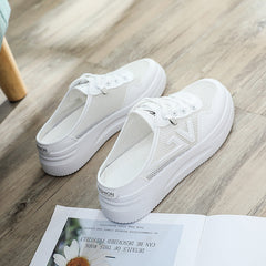 Damen atmungsaktive Slip-On Sneakers mit bequemer Dämpfung in Weiß