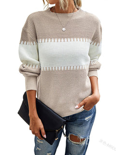Damen GESTREIFTER PULLOVER | MODISCHER KOMFORT GARANTIERT in Beige