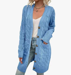 DamenMODE CARDIGAN PULLOVER | MODERNER STIL, KOMFORTABEL, VIELSEITIG in Himmelblau