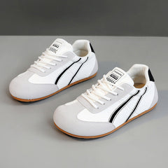Damen modische Sneakers mit atmungsaktivem Obermaterial und rutschfester Sohle in Weiß