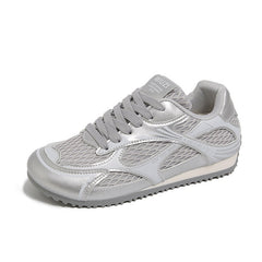 Damen Atmungsaktive Freizeitsneaker mit rutschfester Laufsohle und flexiblem Obermaterial in Silber