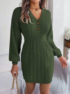 Mira | Damen Bodycon-Strickkleid modern & elegant in Grün