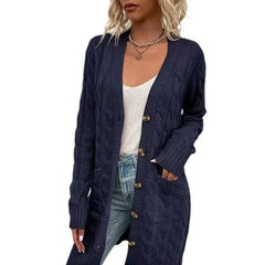 DamenMODE CARDIGAN PULLOVER | MODERNER STIL, KOMFORTABEL, VIELSEITIG in Dunkelblau