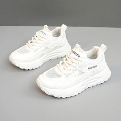Damen Sportliche atmungsaktive Sneakers mit dämpfender Laufsohle und trendigem Design in Beige