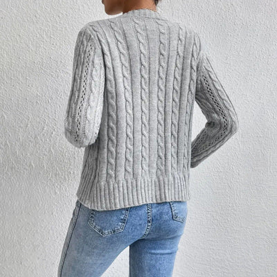 Trendige Strickjacke mit Knopfleiste für Damen | Langarm