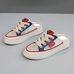 Damen Slip-On Sneakers mit luftdurchlässigem Obermaterial und flexibel rutschfester Sohle in Rot