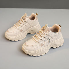 Damen Sportliche Chunky Sneakers mit ergonomischer Dämpfungstechnologie in Khaki