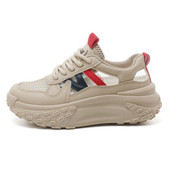 Damen Hochwertige Sport Sneakers mit atmungsaktiven Mesh-Einsätzen in Kardinalrot