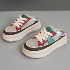 Damen Slip-On Sneakers mit atmungsaktivem Mesh-Obermaterial und modischem Design in Grün