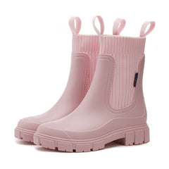 VALERIE | Klassische wasserdichte Chelsea-Stiefeletten in Pink