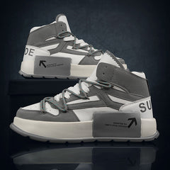 Herren Modische High-Top Sneakers mit innovativem Traktionsdesign in Grau