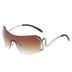 Damen Y2K Übergroße Sonnenbrille | Stylisch in Gradient Braun