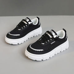 Damen Sportliche Trend-Sneaker mit Federung und atmungsaktivem Obermaterial in Schwarz