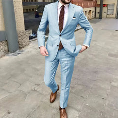 Formeller Herren Hochzeitsgast anzug | 2-Teilig in Himmelblau